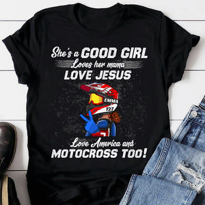 Motocross Girl She's A Good Girl - Personalized Shirts - Shirts - GoDuckee