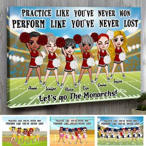 Personalized Cheerleading Girls Poster - Practice Like You've Never Won - Poster & Canvas - GoDuckee