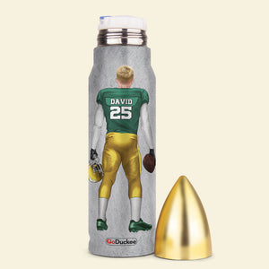 Football Player Bullet Tumbler - Crawling Is Acceptable, Quitting Is Not - Water Bottles - GoDuckee