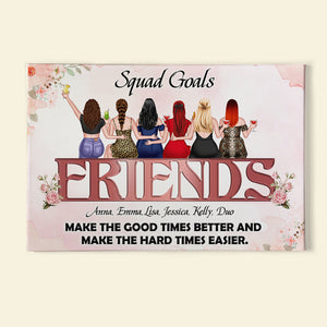 Personalized Friends Canvas Print - Squad Goals - Friends Sitting Together - Poster & Canvas - GoDuckee