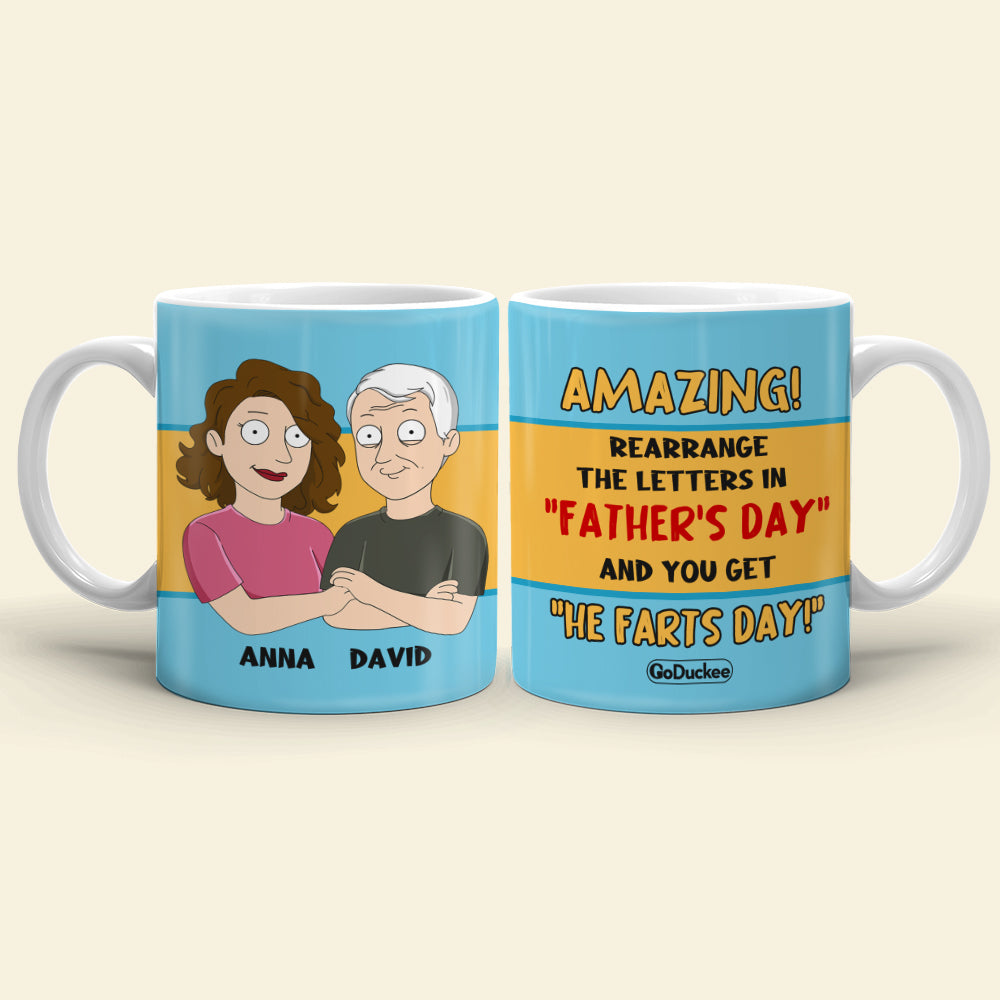 Father Day Amazing! - Personalized White Mug - Gift For Dad - Family Guys - Coffee Mug - GoDuckee