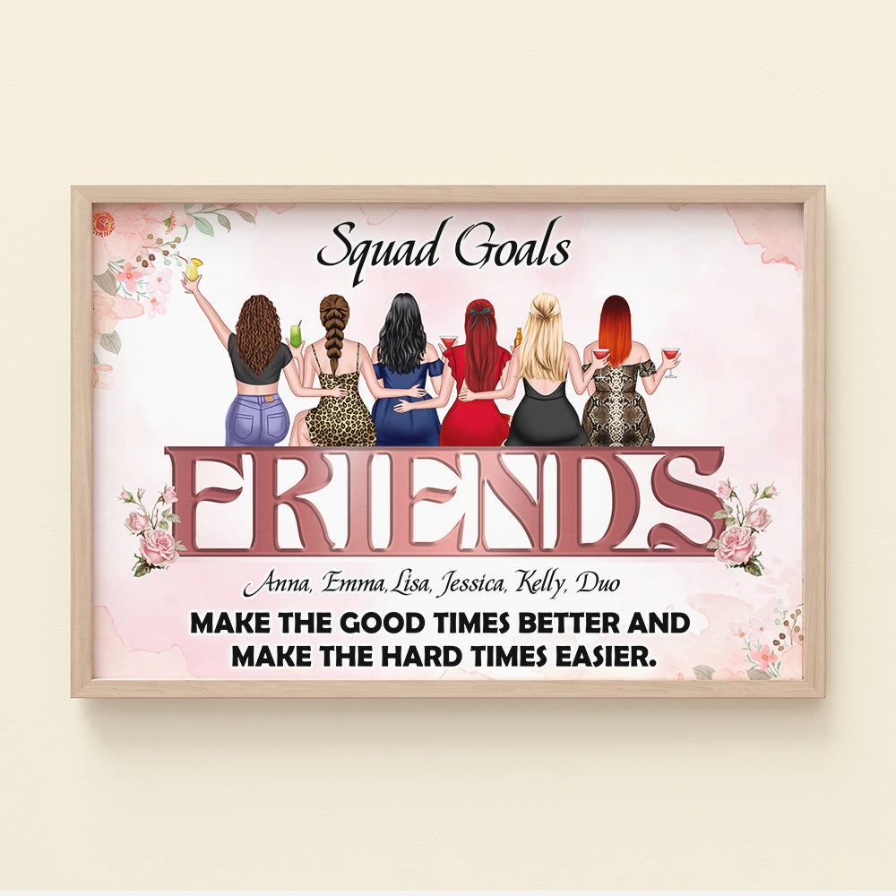 Personalized Friends Canvas Print - Squad Goals - Friends Sitting Together - Poster & Canvas - GoDuckee