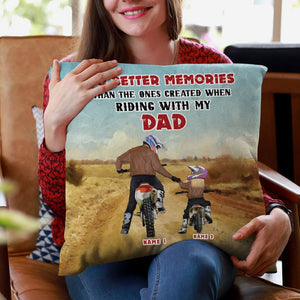 Dirt Bike - Personalized Dad Daughter Pillow - No Better Memories Than Riding With My Dad - Pillow - GoDuckee