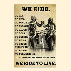 Personalized Motorcycle Brother Poster - We Ride We Ride To Live - Poster & Canvas - GoDuckee