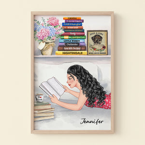 Just A Girl Who Loves Books, Personalized Poster, Gift For Book Lover - Poster & Canvas - GoDuckee