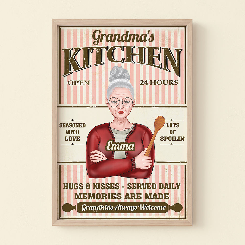 Personalized Cooking Grandma Poster - Grandma's Kitchen, Grandkids Always Welcome - Poster & Canvas - GoDuckee