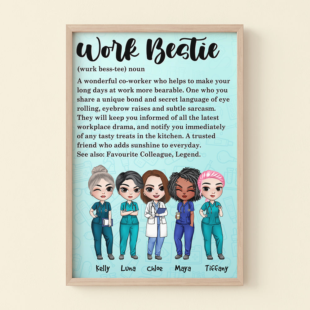 Personalized Nurse Bestie Poster - Work Besties Definition - Poster & Canvas - GoDuckee