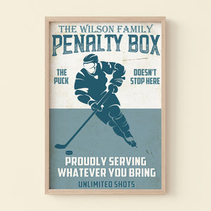Personalized Hockey Player Poster - Penalty Box The Puck Doesn't Stop Here - Poster & Canvas - GoDuckee