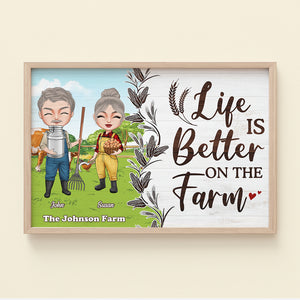 Life Is Better On The Farm, Couple Farmer Canvas Poster Print - Poster & Canvas - GoDuckee