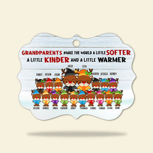 Grandparents Make The World A Little Softer - Personalized Ornament - Ornament - GoDuckee