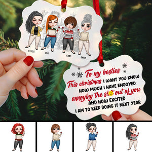 Friends To My Besties - Personalized Ornament - Ornament - GoDuckee
