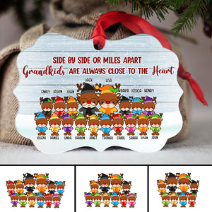 Grandparents Side By Side Of Miles Apart - Personalized Ornament - Ornament - GoDuckee