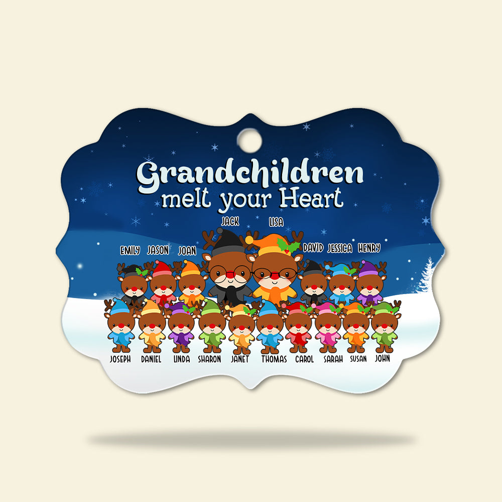 Grandparent Grandchildren Melt Your Heart - Personalized Ornament - Ornament - GoDuckee
