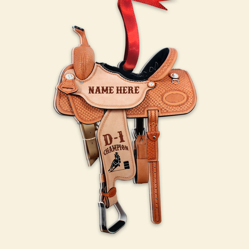 Barrel Racing Saddle - Personalized Christmas Ornament - Ornament - GoDuckee