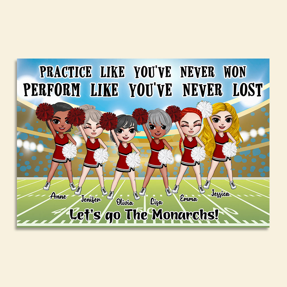 Personalized Cheerleading Girls Poster - Practice Like You've Never Won - Poster & Canvas - GoDuckee