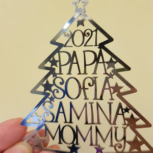 Christmas Family Tree, Custom Shape Emblem, Christmas Home Decor - Ornament - GoDuckee
