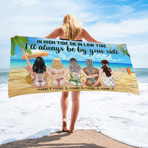 Always By Your Side - Personalized Friends Beach Towel - Gifts For Best Friends, Salty Sister, Bikini Besties - Beach Towel - GoDuckee