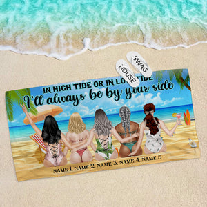 Always By Your Side - Personalized Friends Beach Towel - Gifts For Best Friends, Salty Sister, Bikini Besties - Beach Towel - GoDuckee