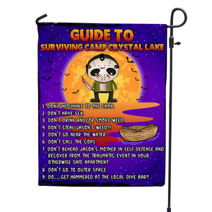 Personalized Gifts Flag Ideas For Camping, Guide to Surviving Camp Crystal Lake Garden Flag - Flag - GoDuckee