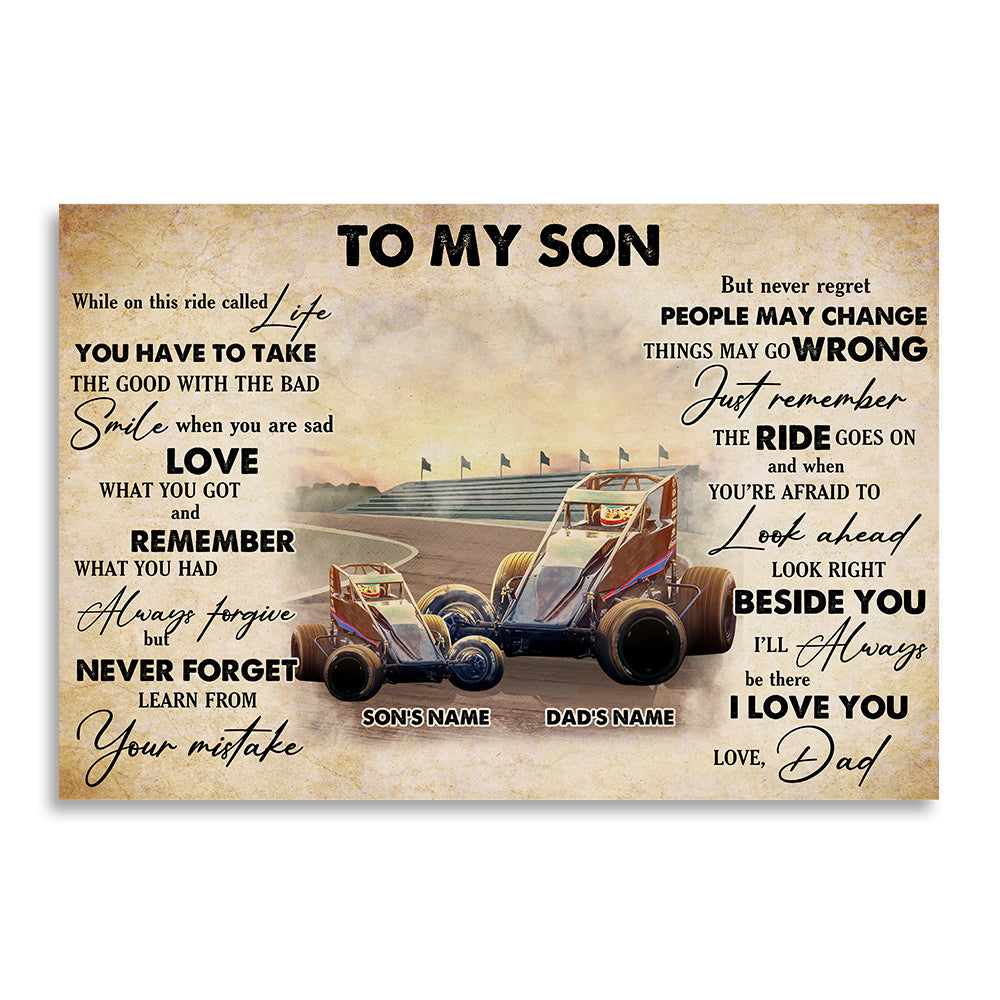Dirt Track Racing - Personalized Father & Son Poster - To My Son - Poster & Canvas - GoDuckee