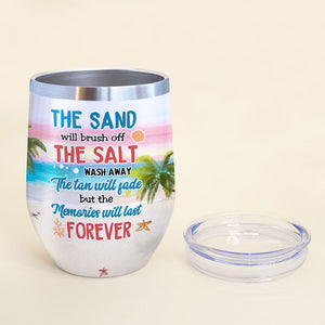 Personalized Bikini Girls Trip Wine Tumbler - The Sand Will Brush Off - Beach Theme - Wine Tumbler - GoDuckee