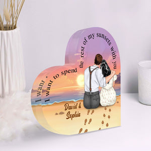I Want To Spend The Rest Of My Sunsets With You Personalized Couple Plaque, Gift For Couple - Decorative Plaques - GoDuckee