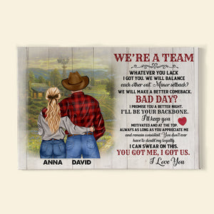 We're A Team Personalized Country Couple Canvas Print Gift For Couple - Poster & Canvas - GoDuckee