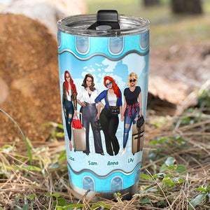 Apparently We Are Trouble When We Are Together Personalized Traveling Tumbler Cup - Tumbler Cup - GoDuckee