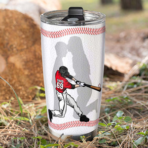 Baseball Player Mom Who Believed In Him First, Personalized Tumbler - Tumbler Cup - GoDuckee