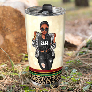 I Love Being Black Shit Kinda Dangerous But It's Dope Personalized Black Girl Tumbler Cup - Tumbler Cup - GoDuckee