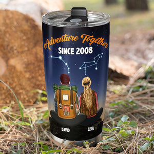 To My Smokin' Hot Camping Partner Personalized Camping Couple Tumbler Gift For Couple - Tumbler Cup - GoDuckee