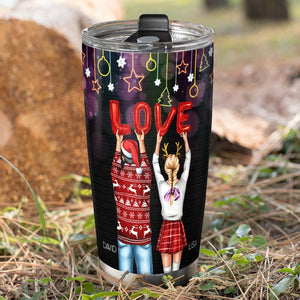 Every Love Story Is Beautiful But Ours Is The Best, Christmas Couple Tumbler - Tumbler Cup - GoDuckee