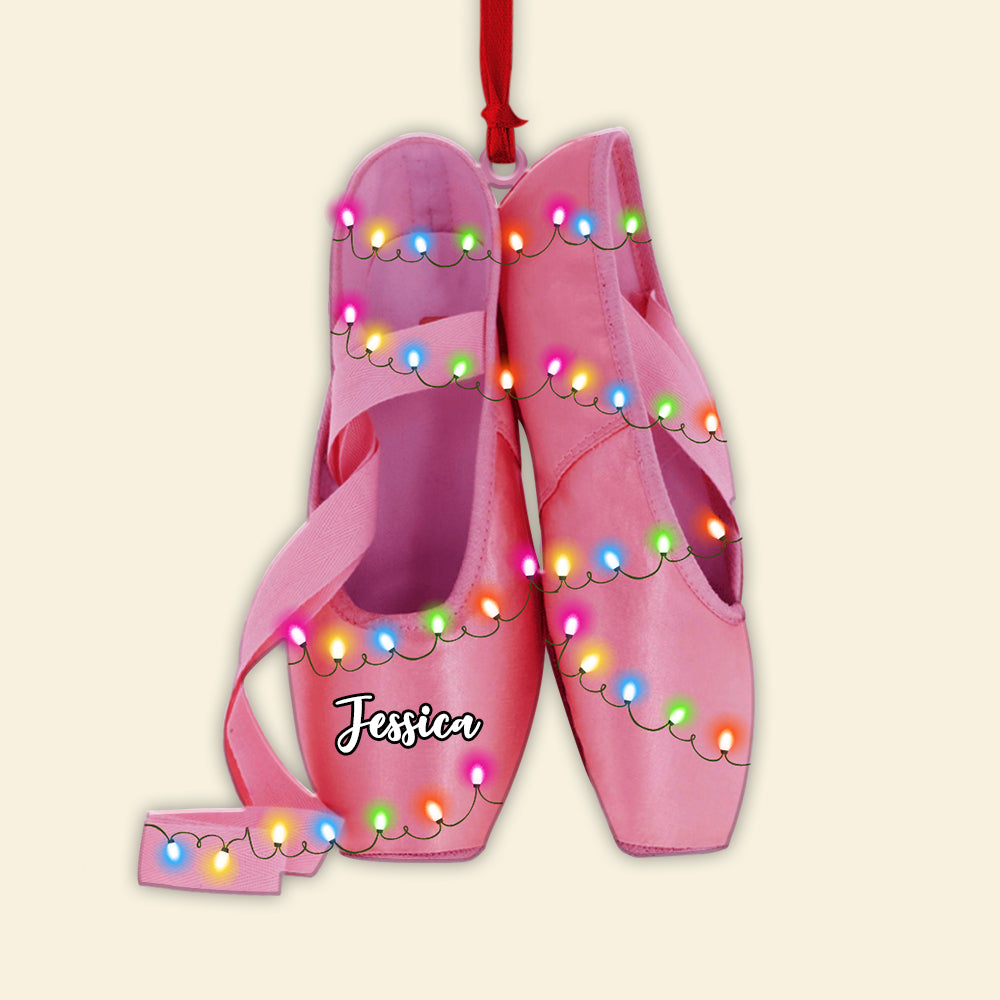 Ballet Pointe Shoes With Christmas Light - Personalized Christmas Ornament - Gift for Ballet Dancers - Ornament - GoDuckee