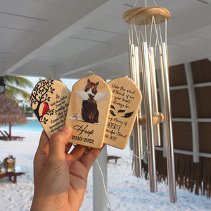In Your Heart I'll Always Be, Personalized Memorial Pet Rainbow Wind Chimes - Wind Chimes - GoDuckee