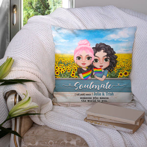 Soulmate Definition Personalized Couple Pillow Gift For Couple - Pillow - GoDuckee