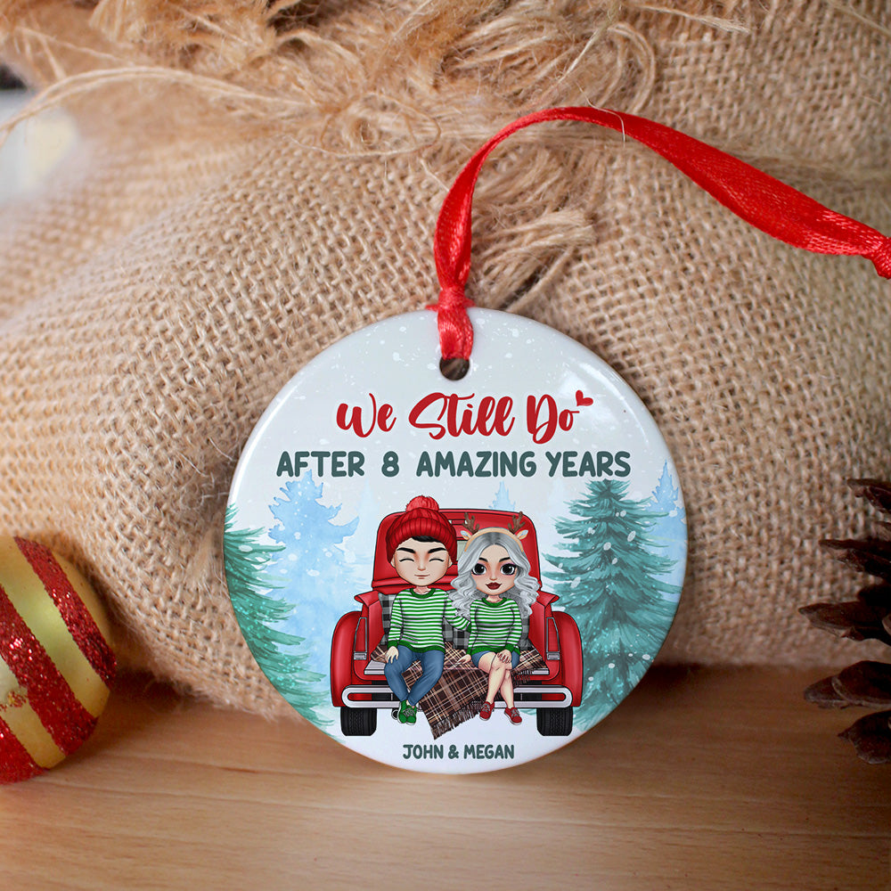 Couple We Still Do After [Custom Number] Amazing Years, Personalized Couple Ceramic Circle Ornament - Ornament - GoDuckee