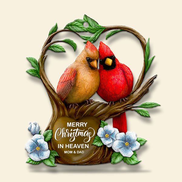 Custom Memorial Gifts Loss Of Dad & Mom Christmas Ornament