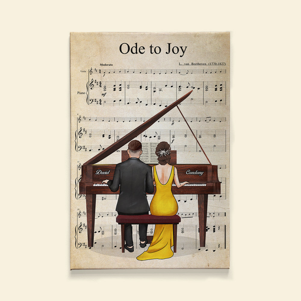 Personalized Piano Couple Poster - The Name Of The Song - Ode To Yoy - Poster & Canvas - GoDuckee