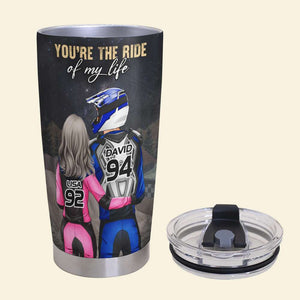 Personalized Motocross Couple Tumbler - You Are The Ride Of My Life - Tumbler Cup - GoDuckee