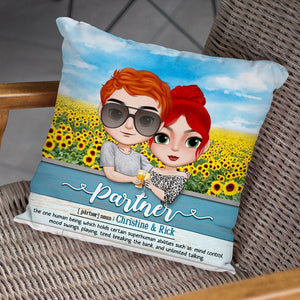 Partner Definition Personalized Couple Pillow Gift For Couple - Pillow - GoDuckee