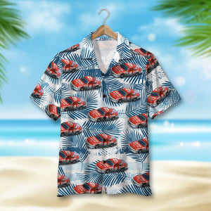 Custom Racing Photo Hawaiian Shirt, Seamless Leaves Pattern, Summer Gift 4 - Hawaiian Shirts - GoDuckee