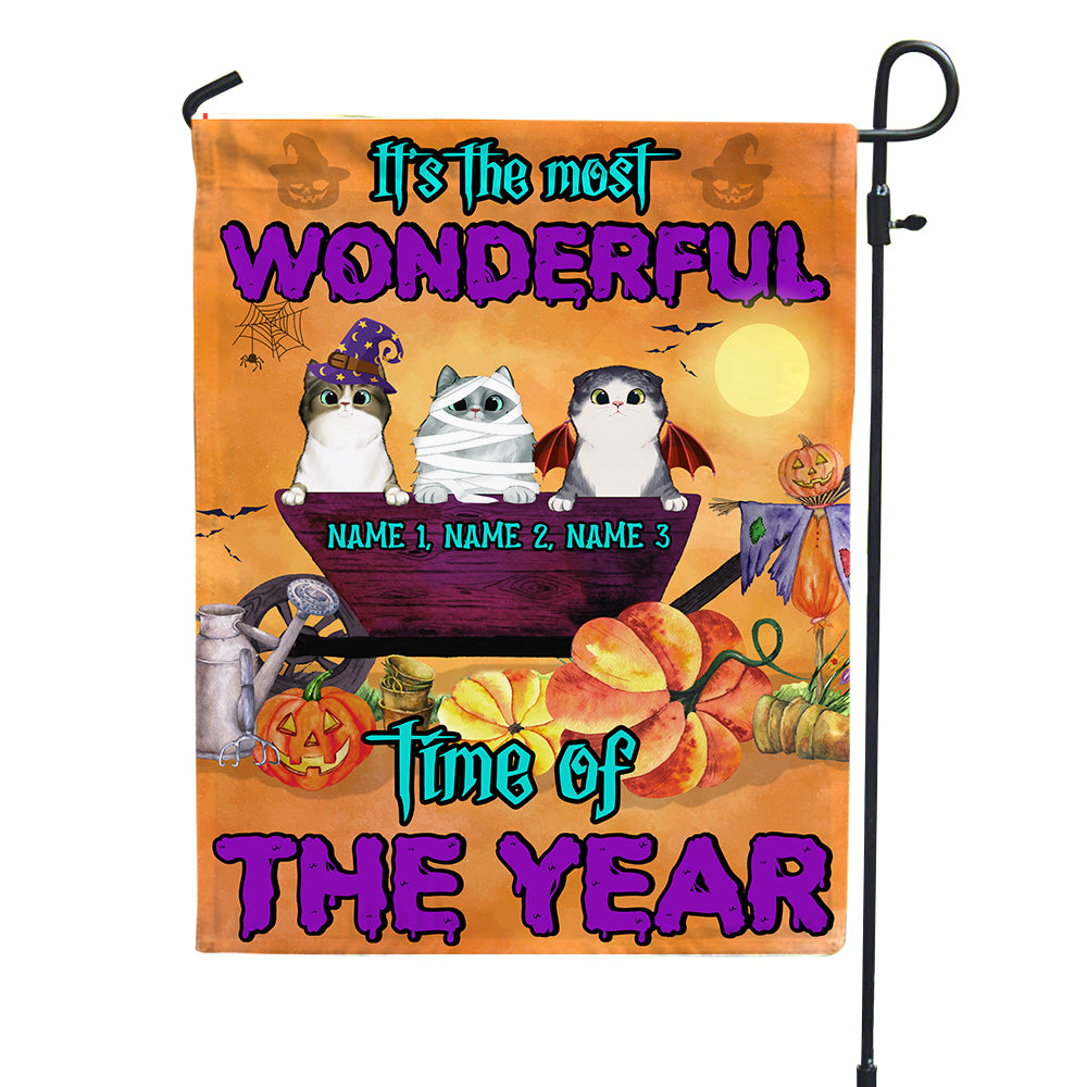 Personalized Gifts Decor Ideas For Cat Lovers, It's the most wonderful time of the year Custom Flag - Flag - GoDuckee