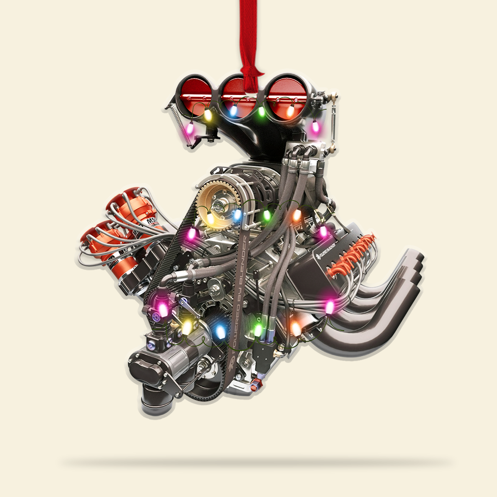 Drag Racing Hot Rod V8 Engine, Custom Drag Racing Ornament, Christmas Gift For Racing Lovers - Ornament - GoDuckee