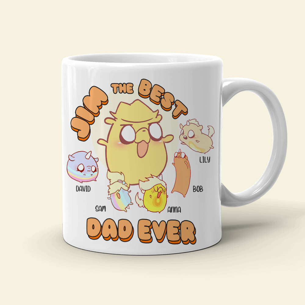 Adventuring Dad Best Dad Ever, Personalized White Mug, Gift for Dad - Coffee Mug - GoDuckee