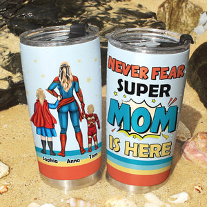 Super Mom Is Here - Personalized Tumbler - Mother's Day Gift - Tumbler Cup - GoDuckee