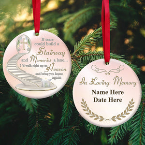 Stairway to Heaven and Memories A Lane - Personalized Christmas Ornament - Memorial Gift for Family Members - Ornament - GoDuckee