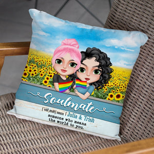 Soulmate Definition Personalized Couple Pillow Gift For Couple - Pillow - GoDuckee
