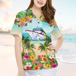 Personalized Cruise Flamingo Hawaiian Shirt - Oh ship It's a girls trip - Hawaiian Shirts - GoDuckee