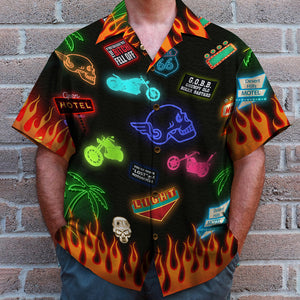 Personalized Biker Hawaiian Shirt - Sons Of Arthritis Ibuprofen Chapter - Led Pattern - Hawaiian Shirts - GoDuckee