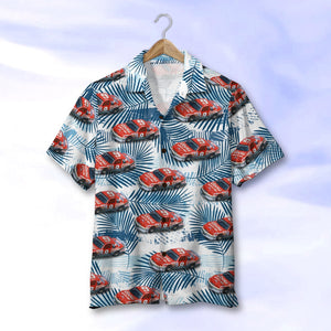 Custom Racing Photo Hawaiian Shirt, Seamless Leaves Pattern, Summer Gift 4 - Hawaiian Shirts - GoDuckee